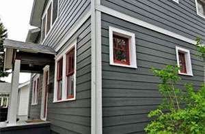 siding and trim on two-story home installed by Northern Lights Exteriors