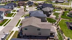 Thornton CO HOA neighborhood roofing and gutter replacement project completed after hailstorm by Northern Lights Exteriors.
