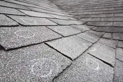 Roof damage inspection after a hailstorm
