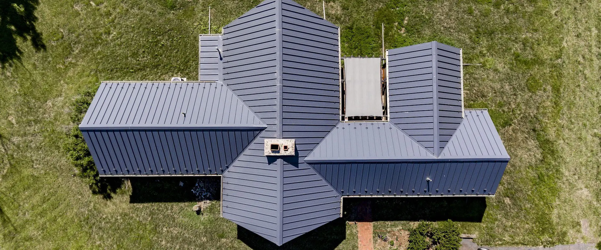 Overhead view of building done by metal roofing companies like us | Northern Lights Exteriors