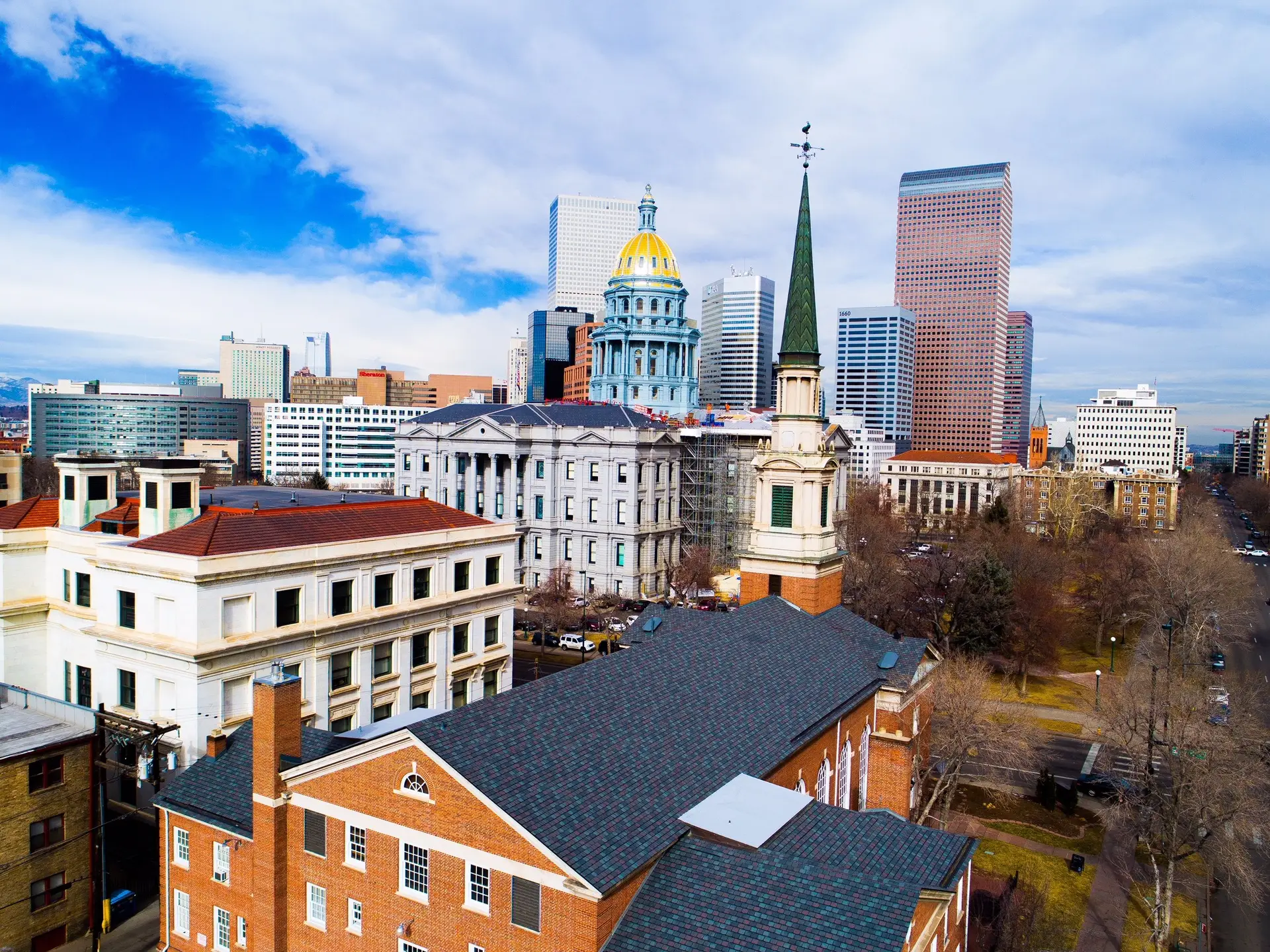 Historic downtown Denver church asphalt roof replacement