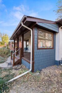 Denver home with James Hardie Evening Blue shingle shake siding