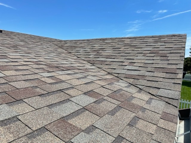 Completed roof replacement in Frederick, Colorado using Class IV impact-resistant shingles after hail storm damage.