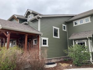 Erie home with James Hardie siding in Mountain Sage with Iron Gray accents
