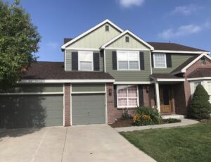 Heathered Moss James Hardie siding on a Colorado home exterior remodel by Northern Lights Exteriors