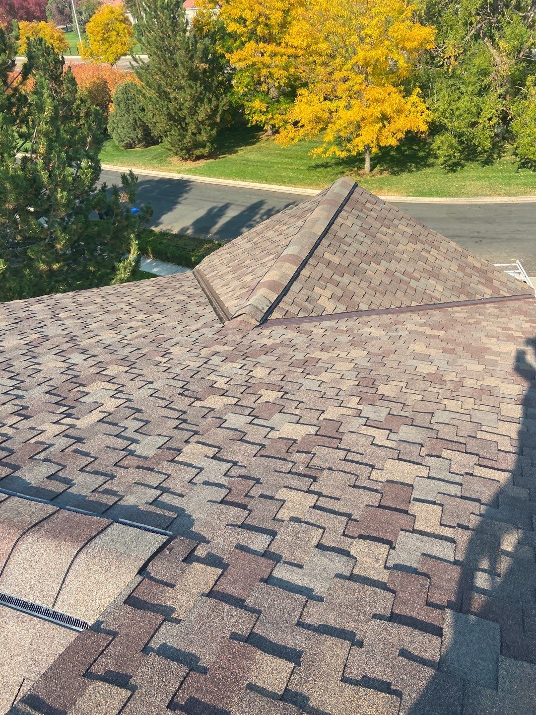 CertainTeed Presidential Shake designer asphalt shingles in Autumn Blend on a Colorado roof