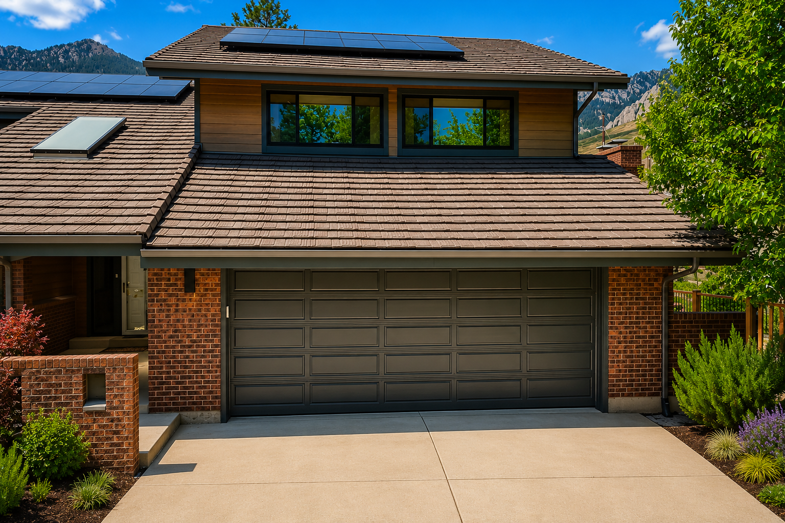 After photo of Boulder Chautauqua home with Aspen Ridge woodtone James Hardie fire rated siding and black pella windows