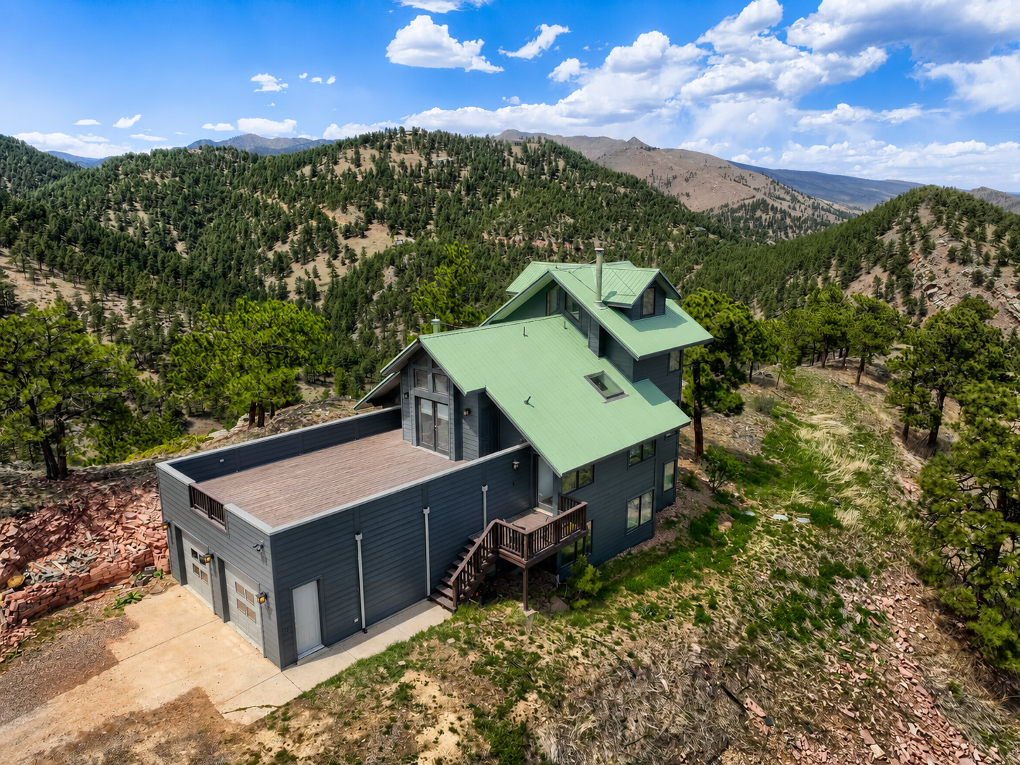 Boulder mountain home with James Hardie siding and panoramic foothill views