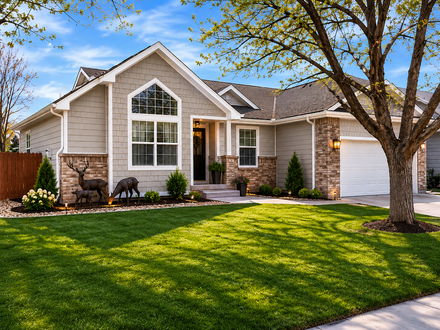 Frederick Colorado multi-trade exterior remodel featuring James Hardie shingle shake siding in Cobblestone with Arctic White trim by Northern Lights Exteriors