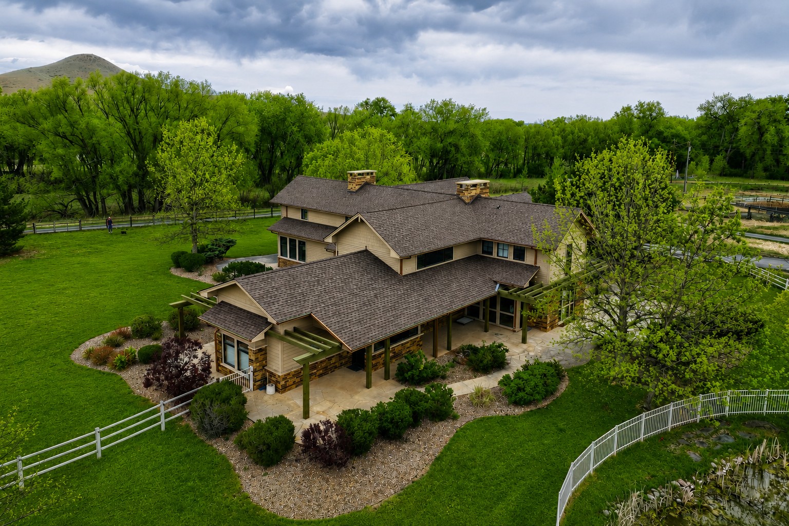 GAF ArmorShield II Class 4 impact-resistant asphalt shingle roof on a Longmont, Colorado estate home