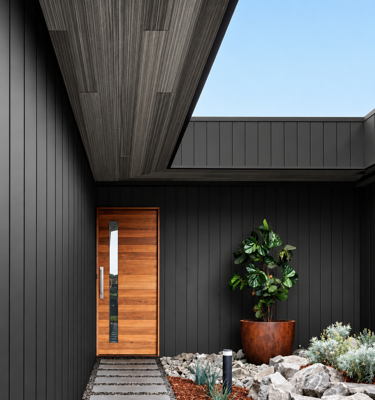 Vesta steel siding and modern metal siding accent project for Colorado fire-conscious exterior design
