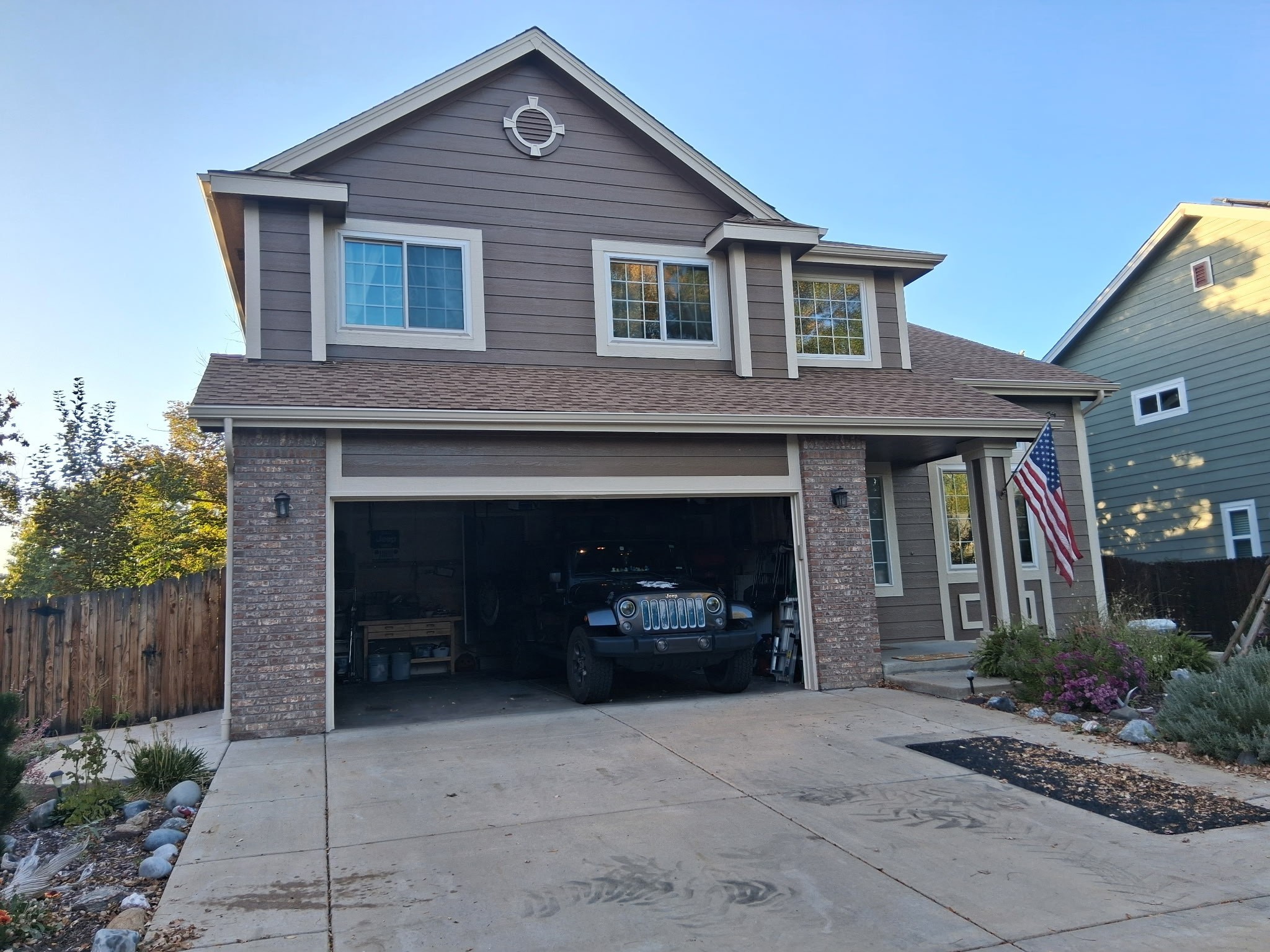Thornton, Colorado home with primed and painted LP SmartSide engineered wood siding installed by Northern Lights Exteriors