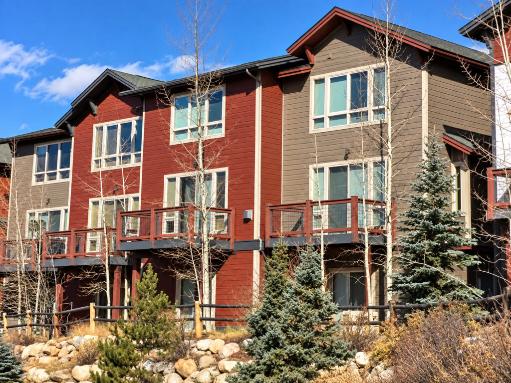 Multi-building James Hardie siding project for a professionally managed property in Winter Park, CO by Northern Lights Exteriors